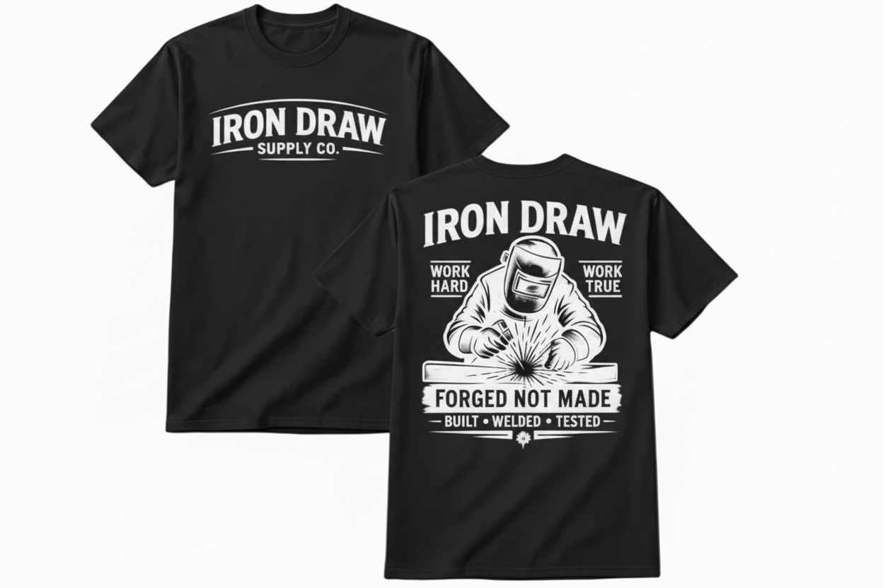 Iron Draw Forged Not Made - Black with White Graphics