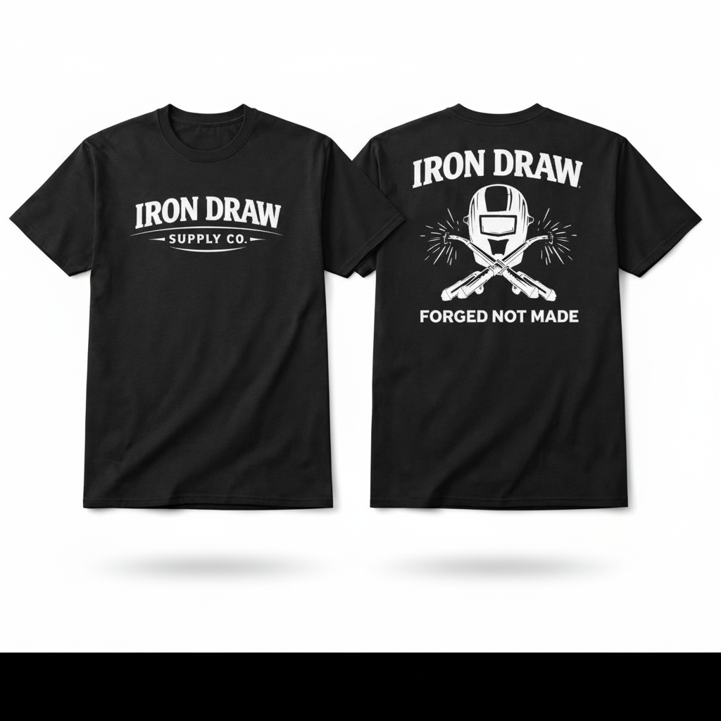 Iron Draw Welder T-Shirt - Black, White Logo
